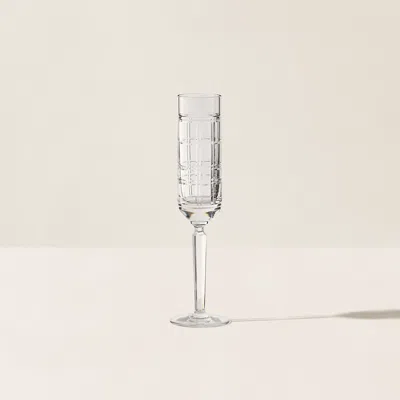 Ralph Lauren Hudson Plaid Champagne Flute In Clear In Transparent