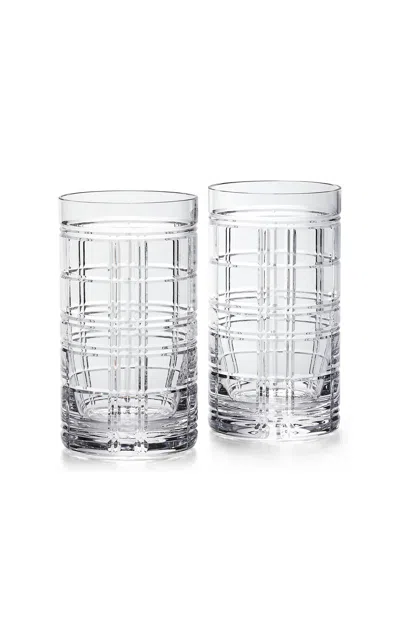 Ralph Lauren Hudson Plaid Highball Gift Set In Transparent