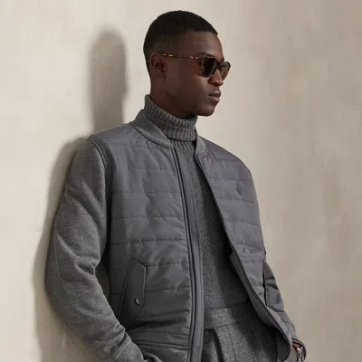 Ralph Lauren Hybrid Bomber Jacket In Blue