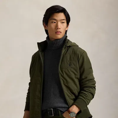 Polo Ralph Lauren Hybrid Full-zip Hoodie In Armadillo/windsor