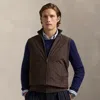 Ralph Lauren Hybrid Full-zip Sweater Vest In Brown