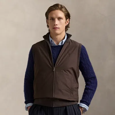Ralph Lauren Hybrid Full-zip Sweater Vest In Brown