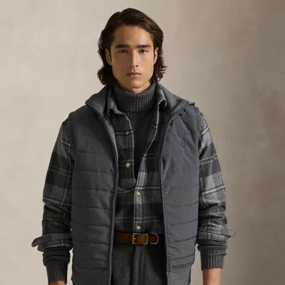 Ralph Lauren Hybrid Hooded Vest In Gray