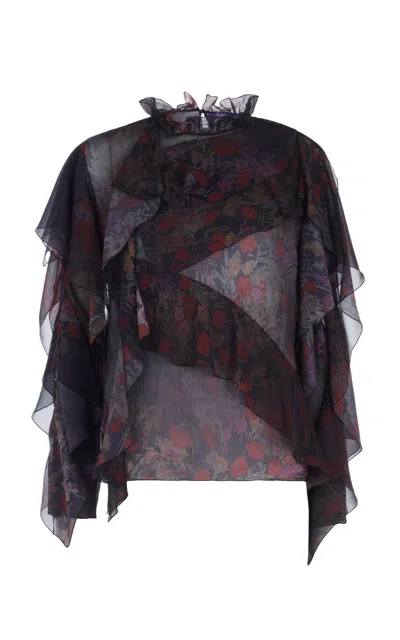 Ralph Lauren Ilene Printed Silk Blouse