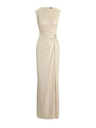 Ralph Lauren Ilianne-sleeveless-gown-metallic Jersey - R In Beige