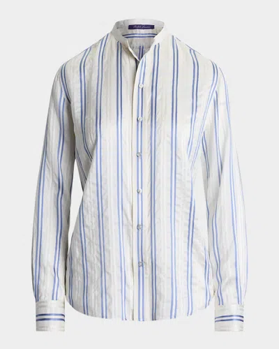 Ralph Lauren Imann-long Sleeve-button Front Shirt In Blue