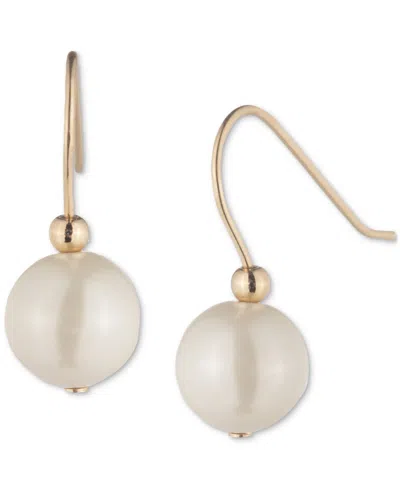 Ralph Lauren Imitation Pearl Drop Earrings In White