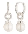 Ralph Lauren Imitation Pearl Huggie Drop Earrings In White