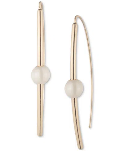 Ralph Lauren Imitation Pearl Threader Earrings In White