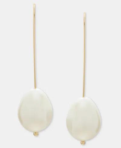 Ralph Lauren Imitation Pearl Threader Earrings In Gold