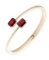 Ralph Lauren Imitation Siam Stone Gold-tone Bypass Cuff Bracelet In Gold