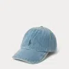 Polo Ralph Lauren Embroidered-logo Baseball Cap In Light Wash Denim