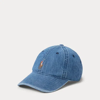 Polo Ralph Lauren Indigo Denim Ball Cap In Medium Wash