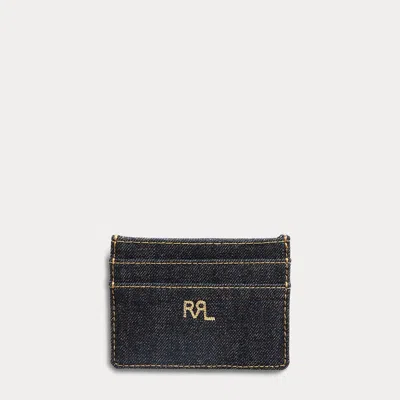 Ralph Lauren Indigo Denim Card Holder In Indigo In Purple