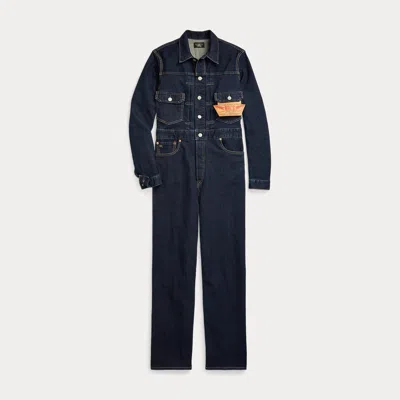 Ralph Lauren Indigo Denim Coverall In Rinse Wash In Blue