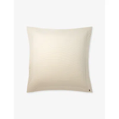 Ralph Lauren Inen Brand-embroidered Oxford Cotton Pillowcase 65cm X 65cm In Brown