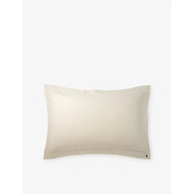 Ralph Lauren Inen Oxford Standard Cotton Oxford Pillowcase In Brown