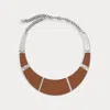 Ralph Lauren Inset-wood Plaque Necklace In Metallic
