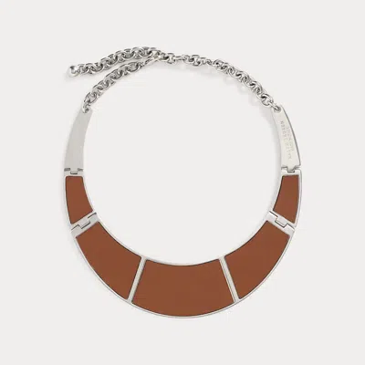 Ralph Lauren Inset-wood Plaque Necklace In Multi