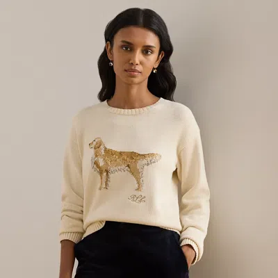 Ralph Lauren Intarsia-knit Golden Retriever Sweater In Neutral