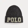 Ralph Lauren Intarsia-knit Merino-wool-blend Beanie In Gray