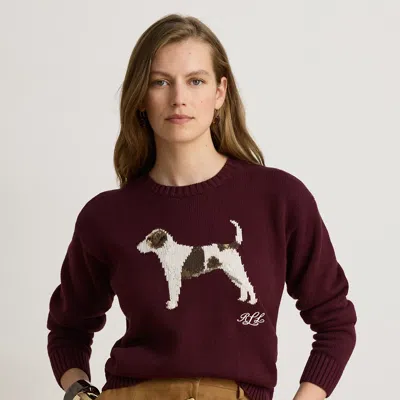 Ralph Lauren Intarsia-knit Cotton Sweater In Dark Garnet Multi