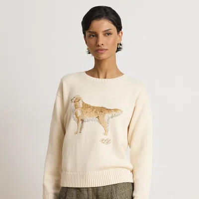 Ralph Lauren Intarsia-knit Golden Retriever Sweater In Mascarpone Cream In Neutral