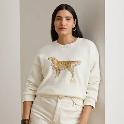 Ralph Lauren Intarsia-knit Golden Retriever Sweater In White Multi In Neutral