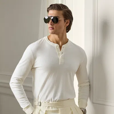 Ralph Lauren Interlock Henley Shirt In White