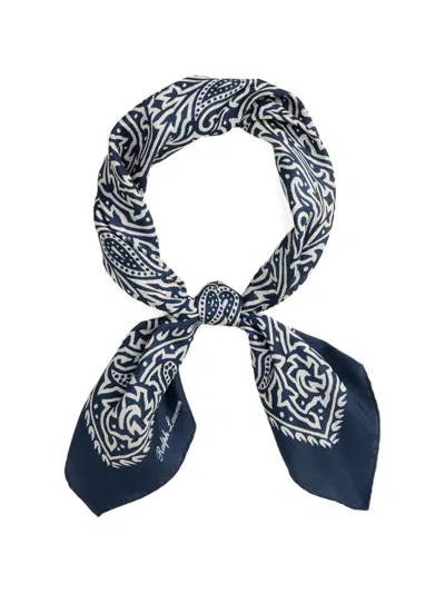 Ralph Lauren 인트리컷 모티프 프린트 네커치프 In Blue