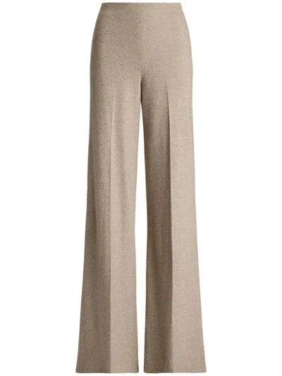 Polo Ralph Lauren Isaiah Herringbone Wide-leg Trousers In Neutrals