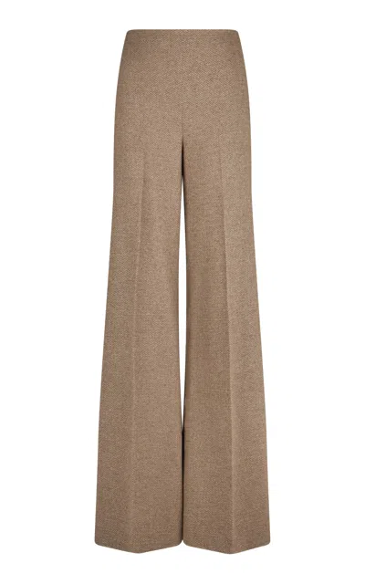 Ralph Lauren Isaiah Wool-cashmere Wide-leg Pants In Taupe