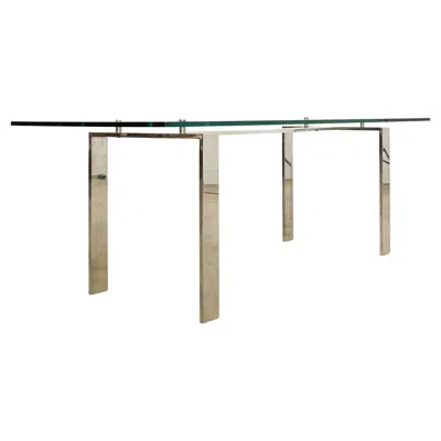 Pre-owned Ralph Lauren Italian Chrome Glass Langham Dining Table In Brown