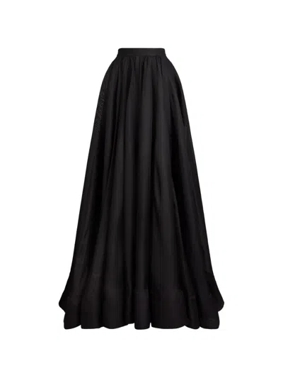 Ralph Lauren Ivanna Silk Midi Skirt In Black