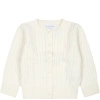 RALPH LAUREN IVORY CARDIGAN FOR BABYGIRL WITH ICONIC PONY