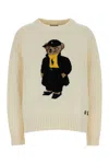 Ralph Lauren Ivory Cotton Sweater In Yellow