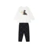 Polo Ralph Lauren Ivory Set For Baby Girl With Dog Print In Multicolor