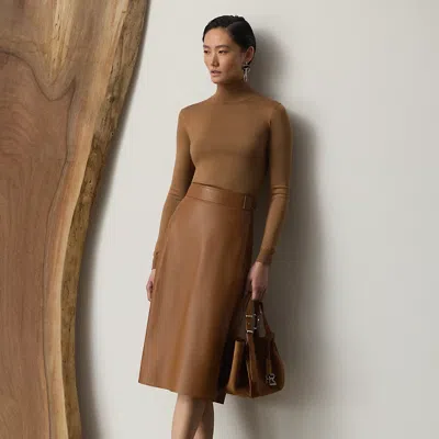 RALPH LAUREN RALPH LAUREN JACKELINE LAMBSKIN SKIRT