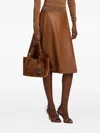 Ralph Lauren Jackeline Leather Midi Wrap Skirt In Multi