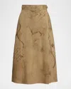 Ralph Lauren Jackeline Stirrup Sketch Suede Skirt In Brown