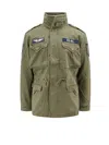 Ralph Lauren Green Patch Detail Jacket In Olive Mountain W/ Patches