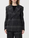 Ralph Lauren Kent Double-breasted Checked Wool Blazer In Gray
