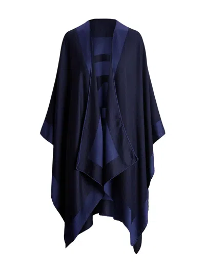 Ralph Lauren Jacquard Poncho In Blue