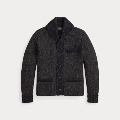 Ralph Lauren Jacquard-knit Shawl-collar Cardigan In Navy/black Multi