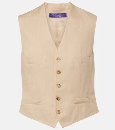 Ralph Lauren Jaiden Linen Vest In Pink