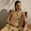 Polo Ralph Lauren Jaiden Silk-linen Twill Vest In Lux Tan