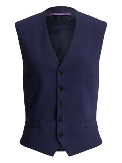 Ralph Lauren Jaiden Linen Vest In Lux Navy In Transparent
