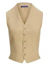Ralph Lauren Jaiden Linen Vest In Braun