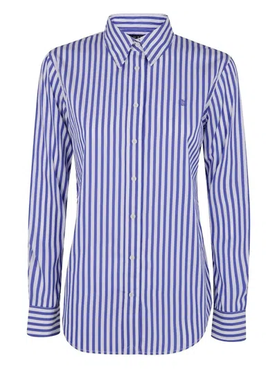 Ralph Lauren Jamelko Long Sleeve Button Front In Blue