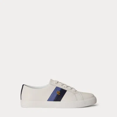 Ralph Lauren Janson Ii Leather Sneaker In White